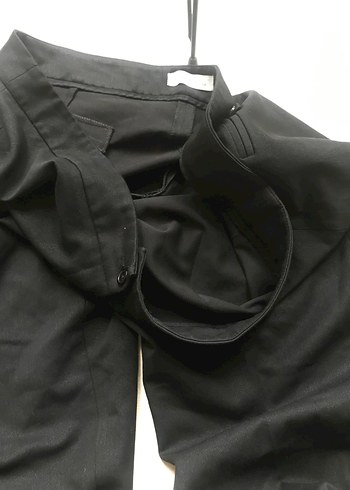 Siyah Kadın Kumaş Pantolon Midi Boy - Görsel 15