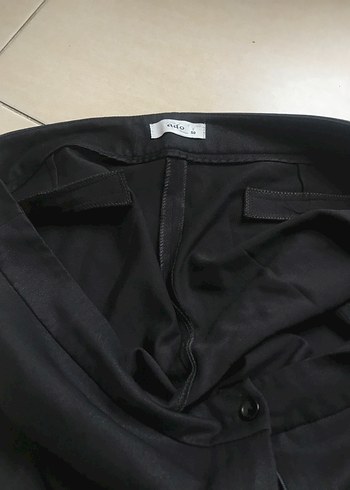 Siyah Kadın Kumaş Pantolon Midi Boy - Görsel 11