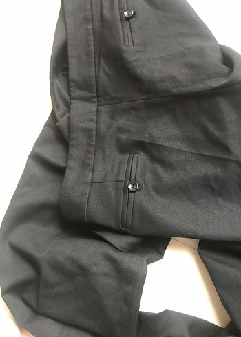 Siyah Kadın Kumaş Pantolon Midi Boy - Görsel 14