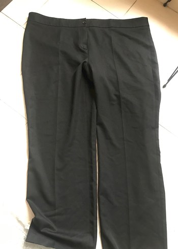 Siyah Kadın Kumaş Pantolon Midi Boy - Görsel 13