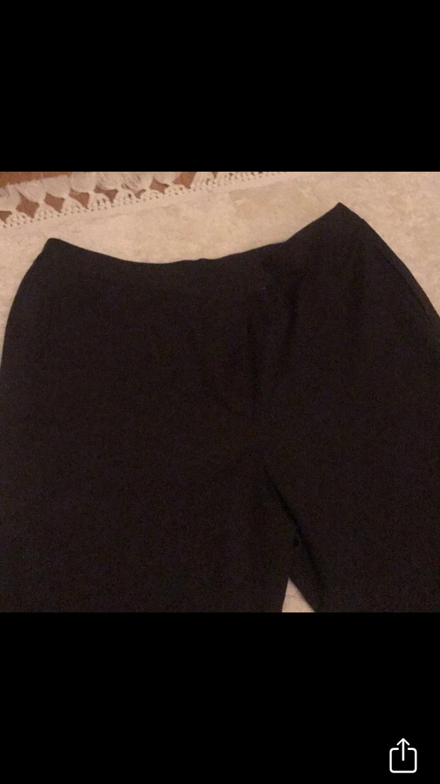 Siyah Kadın Kumaş Pantolon Midi Boy - Görsel 3