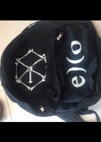 Siyah Kapüşonlu Baskılı Sweatshirt exo kore grubu - Görsel 3