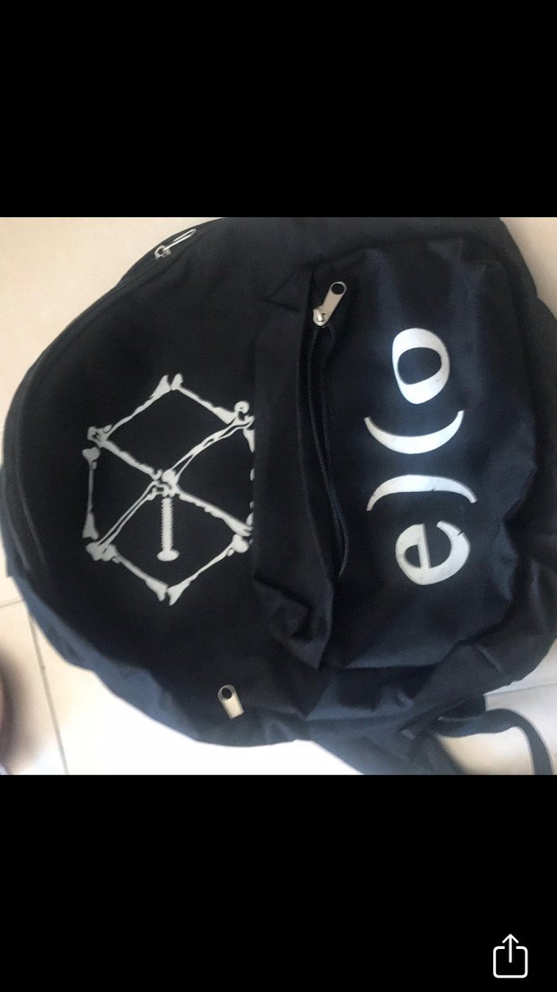 Siyah Kapüşonlu Baskılı Sweatshirt exo kore grubu - Görsel 3