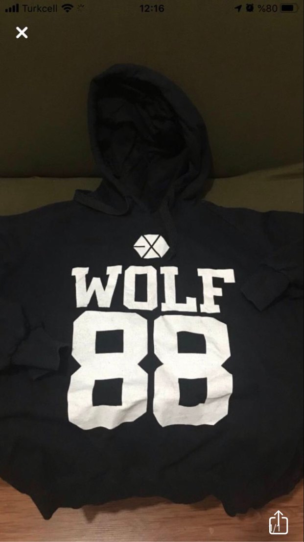 Siyah Kapüşonlu Baskılı Sweatshirt exo kore grubu - Görsel 2