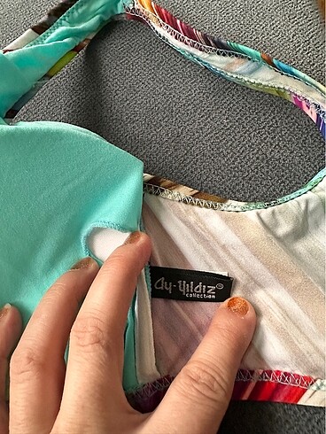 xl Beden Yeni Desenli Renkli Bikini Üstü - Ay Yıldız Collection
