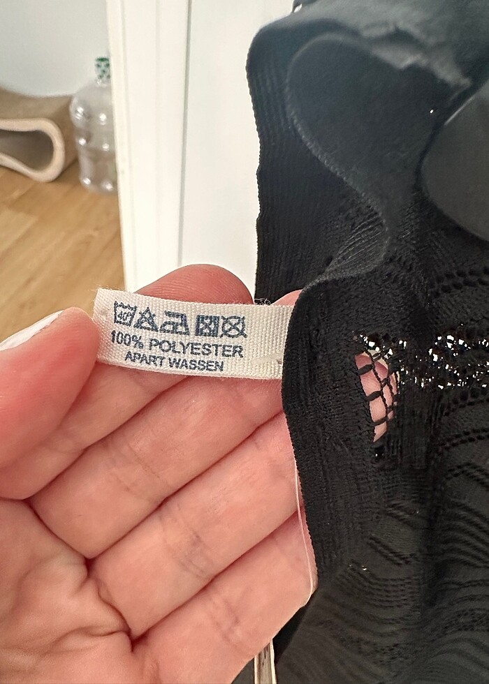 Sıfır Etiketli Siyah Püsküllü Pareo - Görsel 4