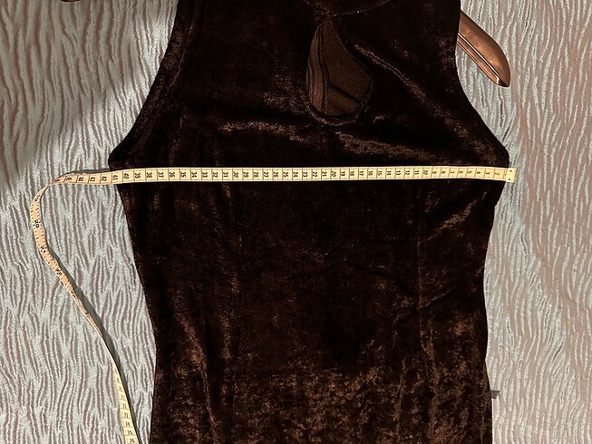 Damla Model Siyah Kadife Elbise - Görsel 3