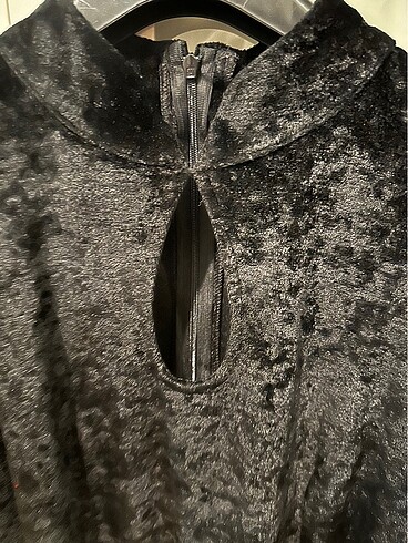 Damla Model Siyah Kadife Elbise - Görsel 2