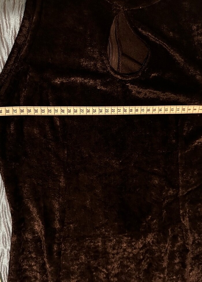 Damla Model Siyah Kadife Elbise - Görsel 3