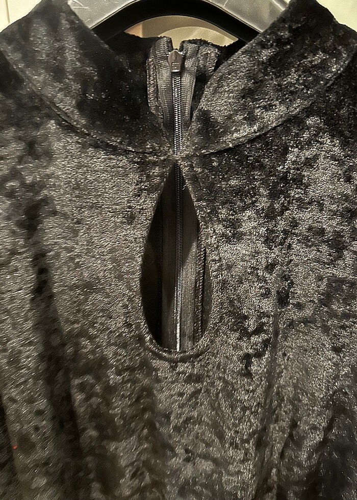 Damla Model Siyah Kadife Elbise - Görsel 2