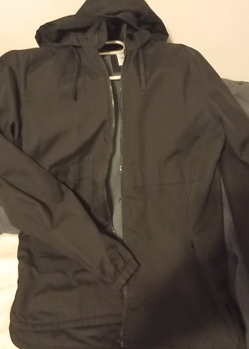 Fermuarlı Siyah Erkek Kapüşonlu mont - Görsel 2