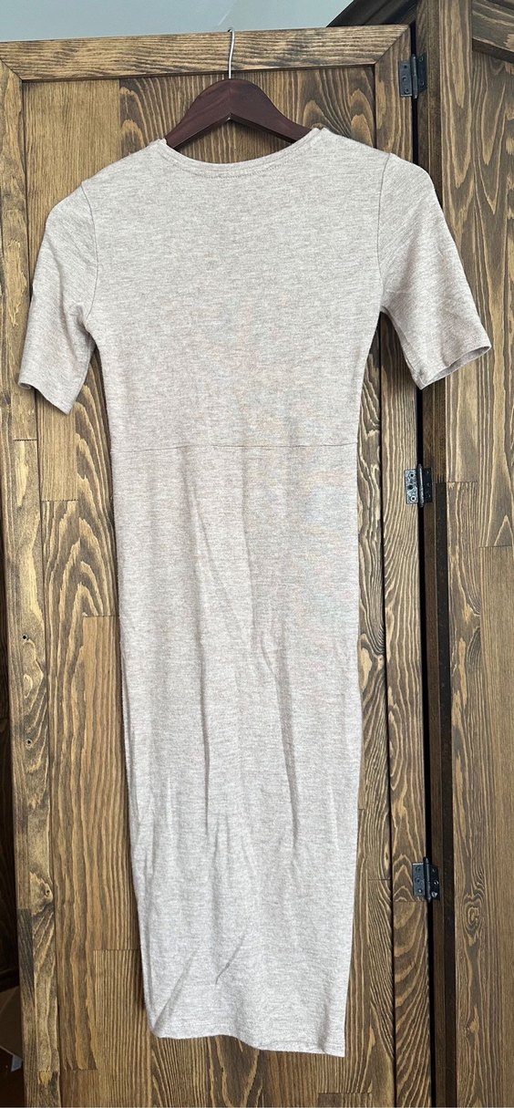 Bej Kısa Kollu elbise - Görsel 2