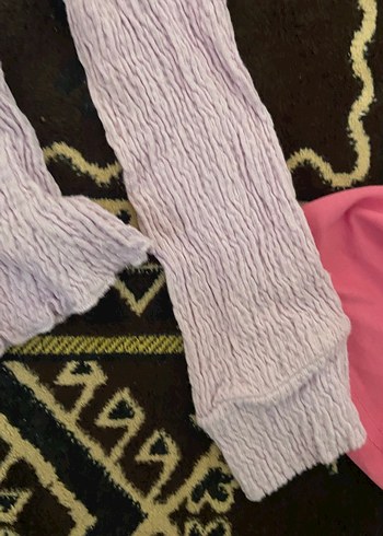 Zara Lila Keten Fırfırlı Bluz