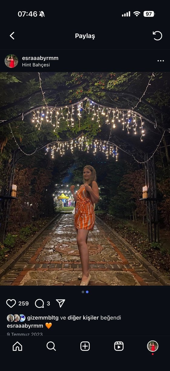 Turuncu Yılan Desenli Drapeli Mini Elbise - Görsel 2