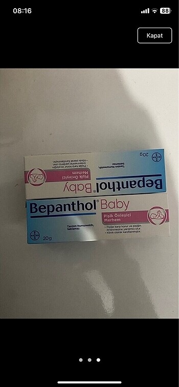Beden Bepanthol pişik kremi
