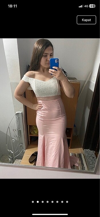 Balık model kayık yaka abiye