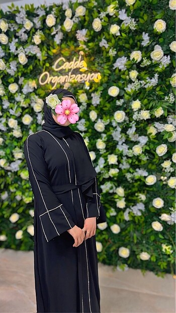 Tesettür taşlı abaya
