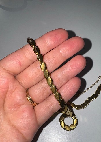 Altın Renk Zincir Kolye - Görsel 3