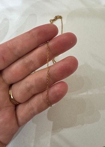 Altın Renk Zincir Detaylı Midi Kolye - Görsel 2