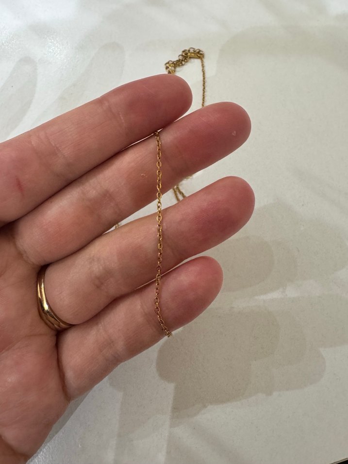 Altın Renk Zincir Detaylı Midi Kolye - Görsel 2