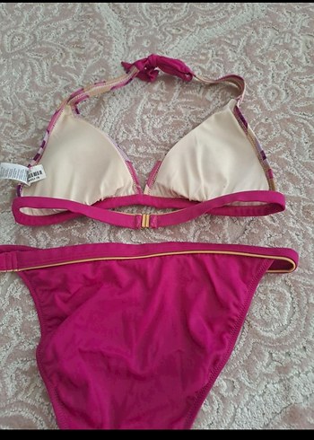 Pembe Bağlamalı Mini Bikini Takımı - Görsel 4