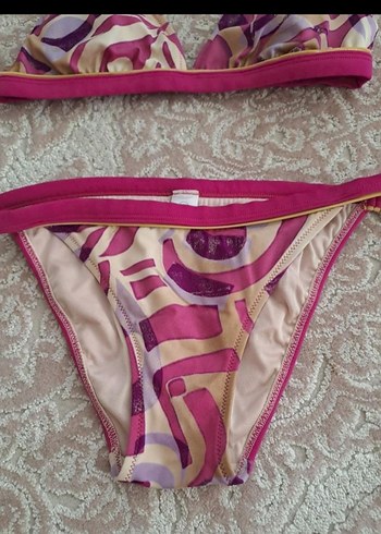 Pembe Bağlamalı Mini Bikini Takımı - Görsel 2