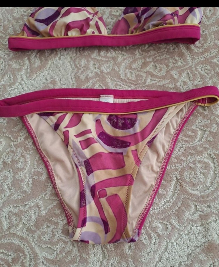 Pembe Bağlamalı Mini Bikini Takımı - Görsel 2