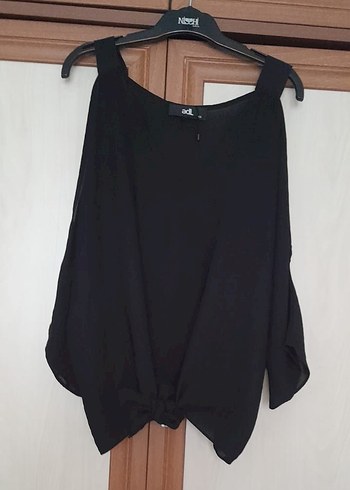 Siyah Bol Kesim Kadın Bluz - Görsel 5