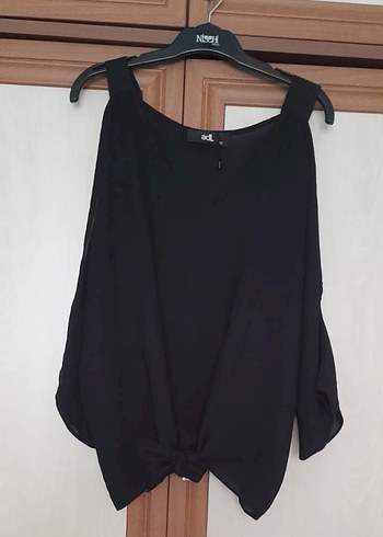 Siyah Bol Kesim Kadın Bluz - Görsel 3
