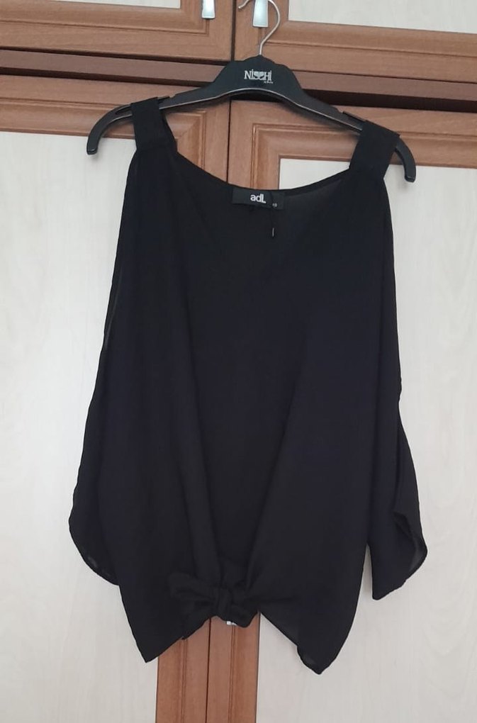 Siyah Bol Kesim Kadın Bluz - Görsel 3