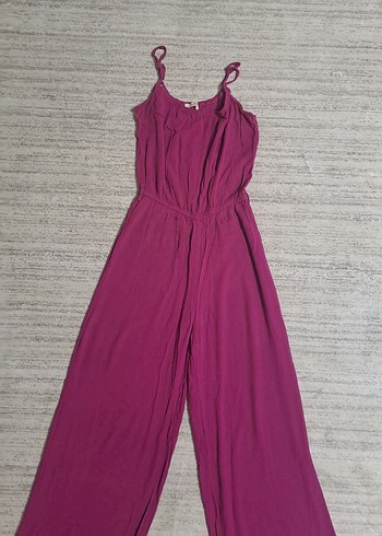 Pembe Uzun Salaş Askılı Tulum - Görsel 5