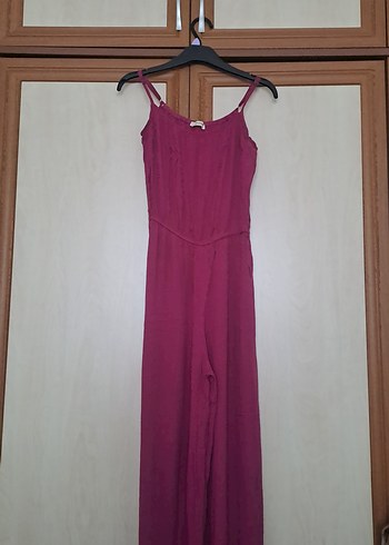 Pembe Uzun Salaş Askılı Tulum - Görsel 3