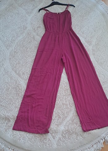 Pembe Uzun Salaş Askılı Tulum - Görsel 4