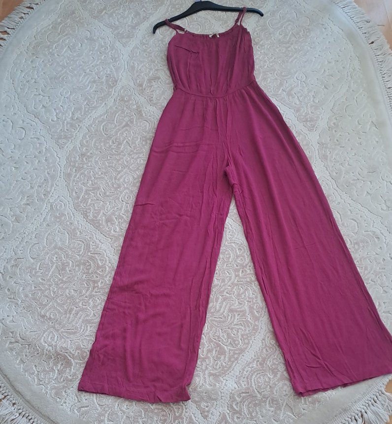 Pembe Uzun Salaş Askılı Tulum - Görsel 2