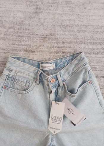 xs Beden mavi Renk Kadın Açık Renk Fit Mini Denim Şort
