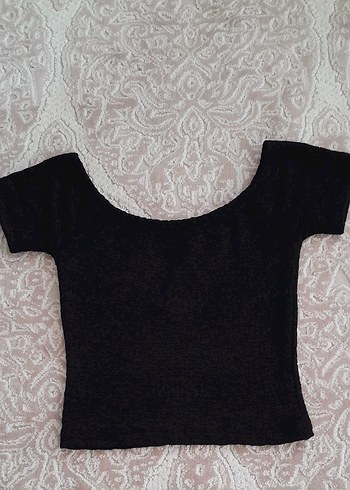 Dantel Detaylı Siyah Kadın Crop Top - Görsel 3