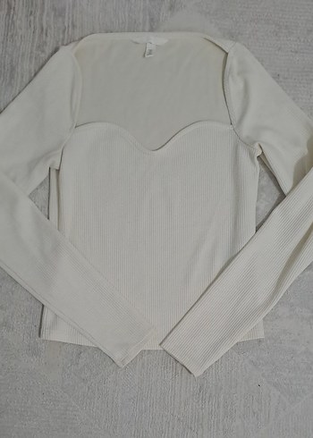 Kadın Beyaz Uzun Kollu Fitted Triko - Görsel 3