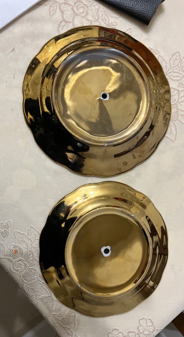 Altın Çiçek Desenli Porselen Tabaklar - Görsel 2