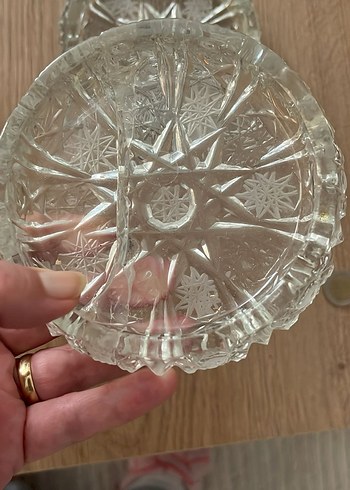 Nakışlı Vintage Cam Tabak Seti - Görsel 2