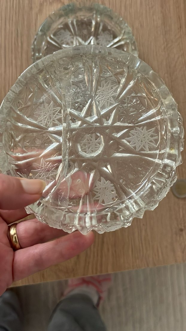 Nakışlı Vintage Cam Tabak Seti - Görsel 2