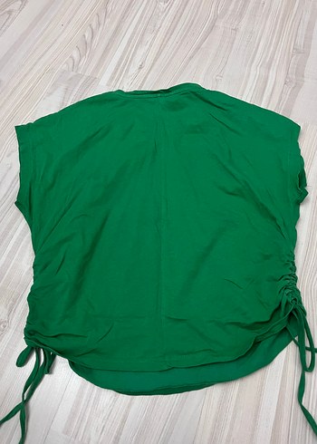 Yeşil Keten Salaş Hamile Bluzu - Görsel 5