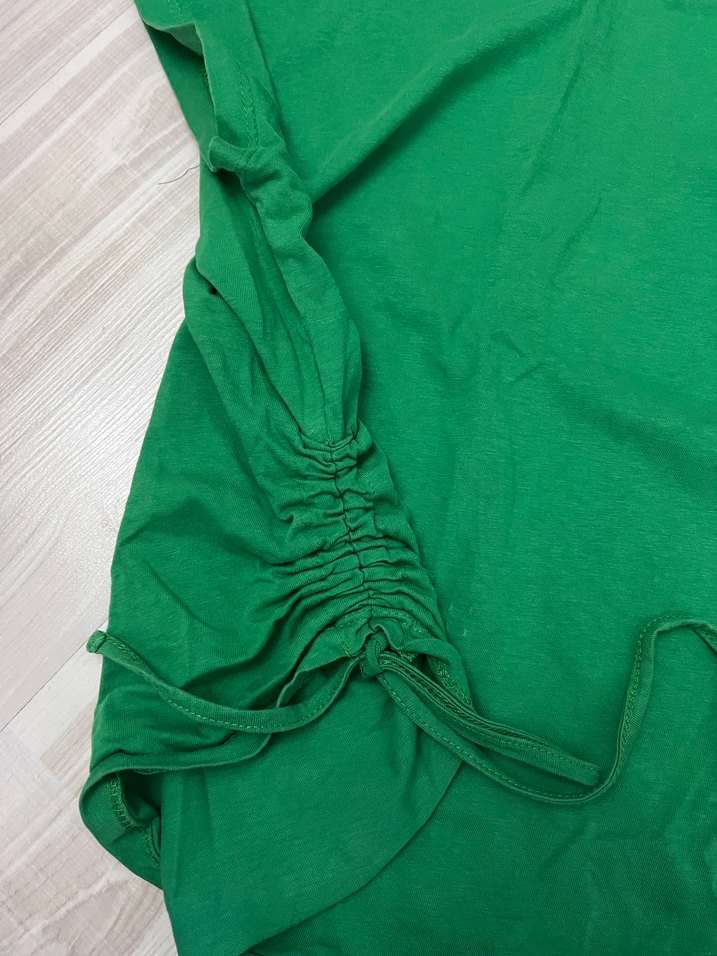 Yeşil Keten Salaş Hamile Bluzu - Görsel 3