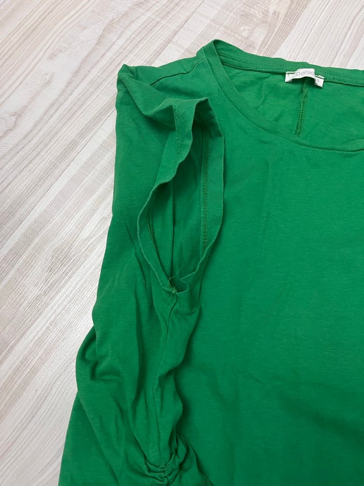 Yeşil Keten Salaş Hamile Bluzu - Görsel 4