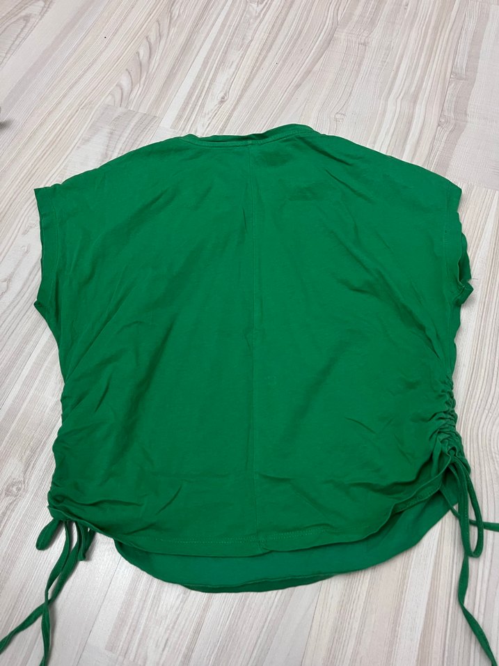 Yeşil Keten Salaş Hamile Bluzu - Görsel 5