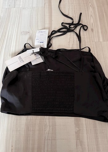 Siyah İpek Görünümlü Halter Büstiyer - Görsel 2