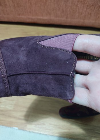 37 Beden mor Renk Mor bordo arası Süet Kadın Dolgu Topuklu Klasik Ayakkabı