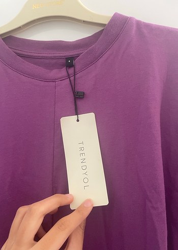 Mor Uzun Salaş Kadın Elbise - Görsel 5