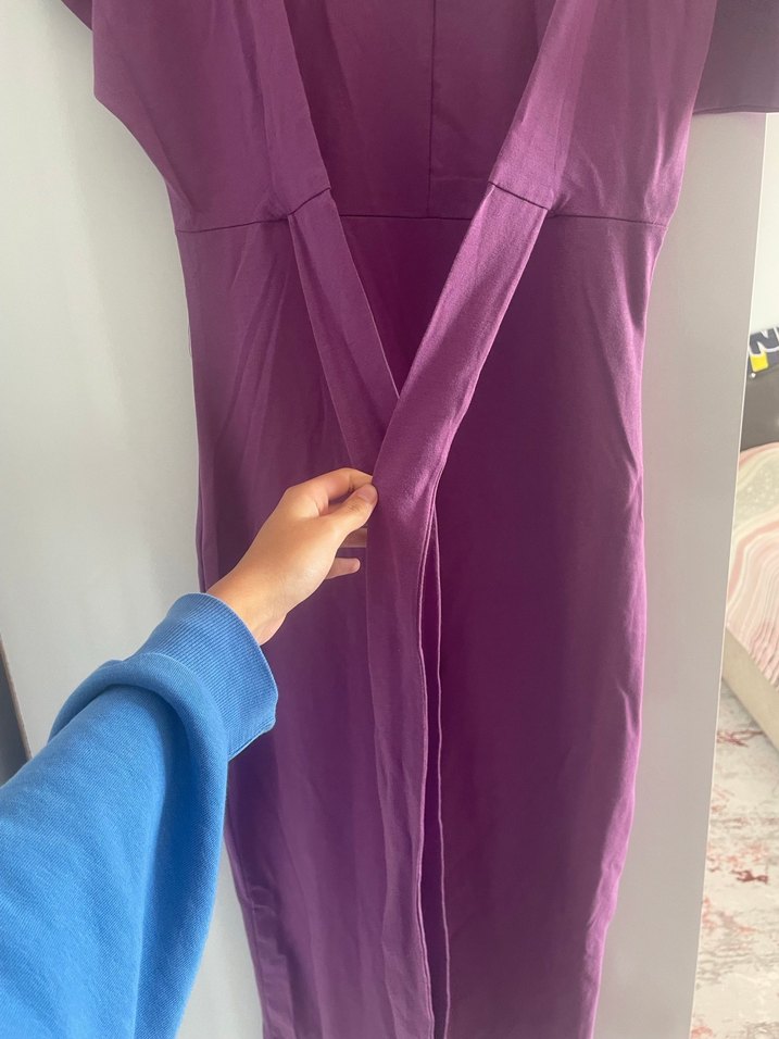 Mor Uzun Salaş Kadın Elbise - Görsel 3