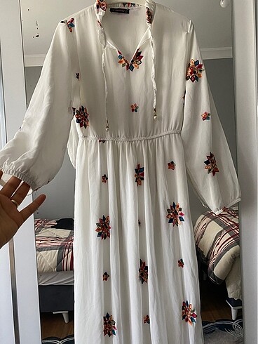 xl Beden beyaz Renk Zara elbise
