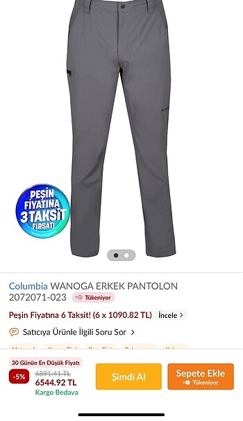 Zara Erkek pantolon